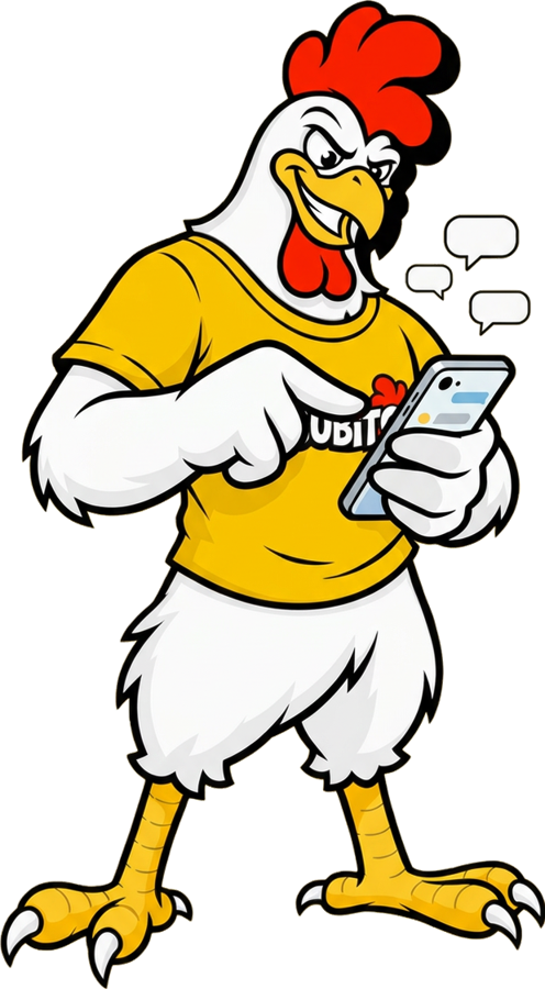 La mascotte SitiSubito.it con il telefono in mano: Progetta funziona anche da smartphone
