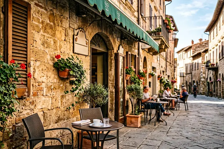 Bancone di un bar con macchina del caffè